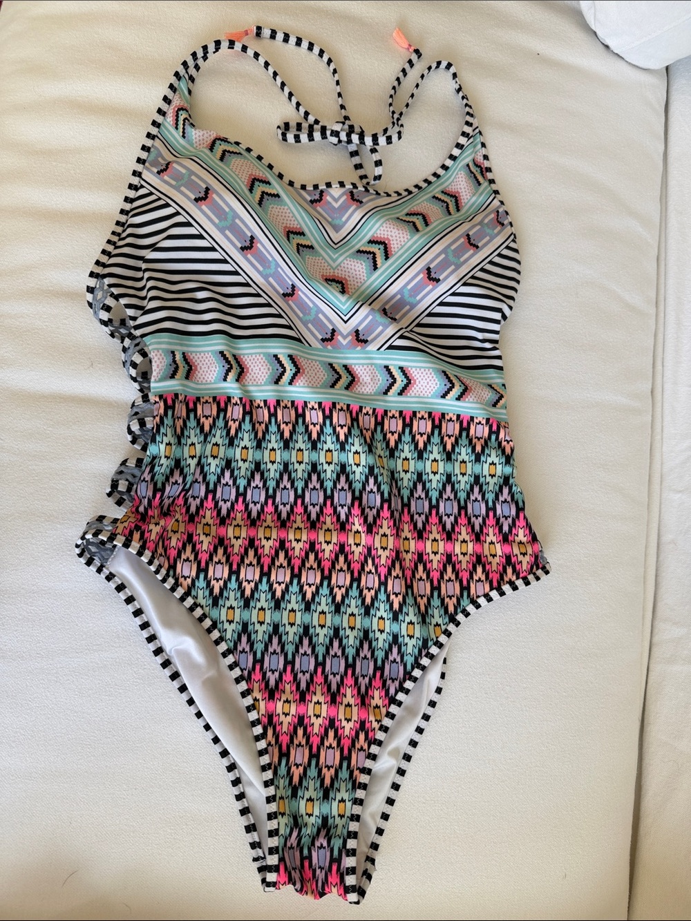 Victoria’s Secret Multicolor Patterned One-Piece Swimsuit - Chevron & Aztec Mix